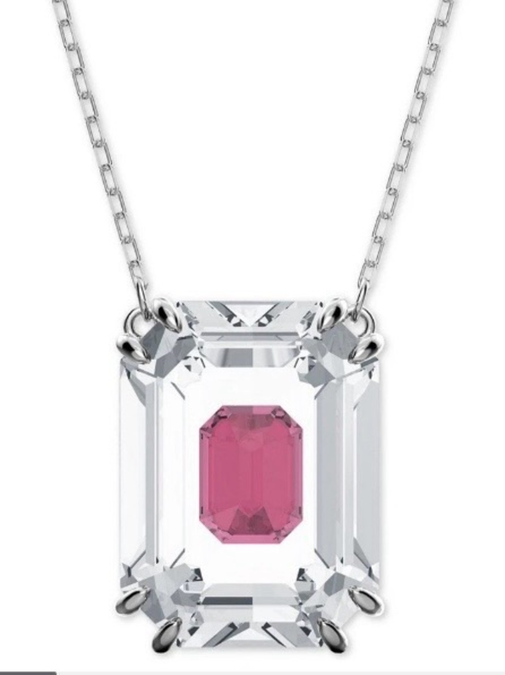SWAROVSKI Crystal Spiked Chroma Pendant Necklace Pink & Clear Crystals #5608647 - Picture 6 of 10
